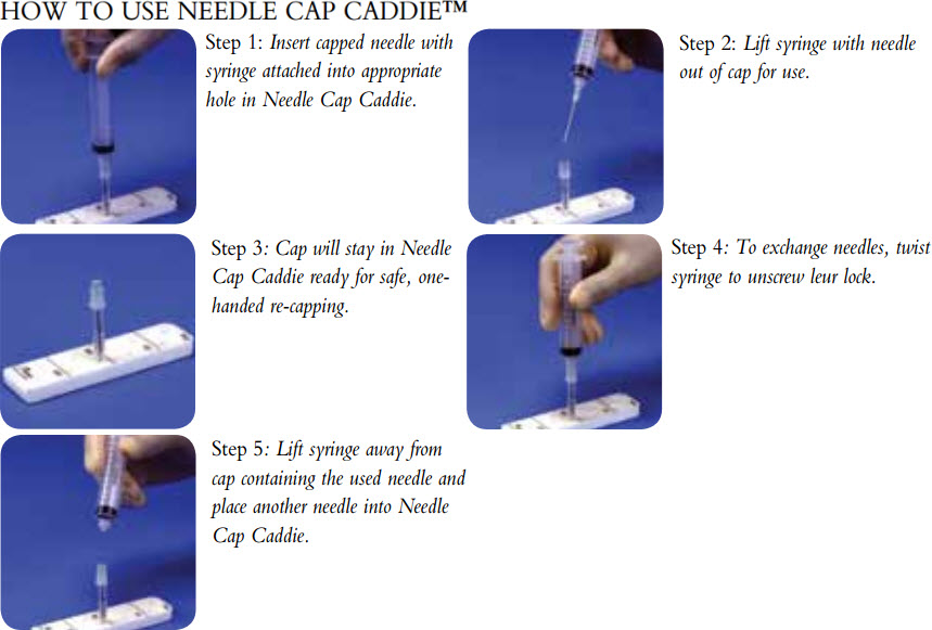 Needle Cap Needle Removing and Recapping Caddie Case of 30